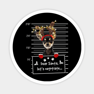 Chihuahua Dear Santa Let's Negotiate Christmas Magnet